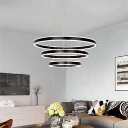 Dimbar Wi-Fi Smart 3 Rings To Strips Moderne Samtidsstil Pendellampe Med Akrylskjerm