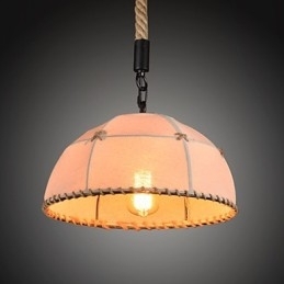 Retro Håndlaget Hamptau-Lysekronelampe I Industriell Landlig Stil