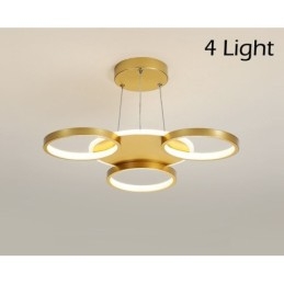 Gullfarget Moderne, Samtidskunstnerisk Nordisk Stil, Sirkelformet Taklysekrone Med Fjernkontroll, Kan Også Brukes Som Vegglampe