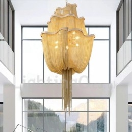 Tassels Lysekrone Designer Anhengslampe Sølvgullfarge