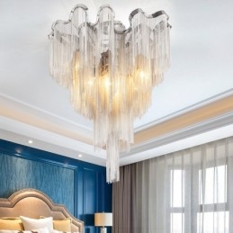 Tassels Lysekrone Designer Taklampe Sølvgullfarge