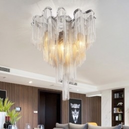 Tassels Lysekrone Designer Taklampe Sølvgullfarge