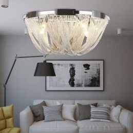 Tassels Lysekrone Designer Taklampe Sølvgullfarge