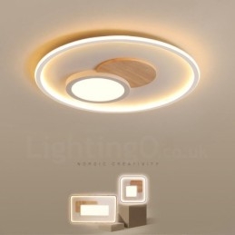 Tre Dimbar Moderne, Samtidskunstnerisk Nordisk Stil, Innfelt Rund Taklampe Med Fjernkontroll, Kan Også Brukes Som Vegglampe