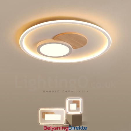 Tre Dimbar Moderne, Samtidskunstnerisk Nordisk Stil, Innfelt Rund Taklampe Med Fjernkontroll, Kan Også Brukes Som Vegglampe