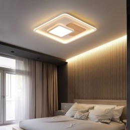 Tre Dimbar Moderne, Samtidskunstnerisk Nordisk Stil Firkantet Innfelt Taklampe Med Fjernkontroll Kan Også Brukes Som Vegglampe