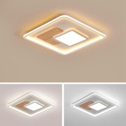 Tre Dimbar Moderne, Samtidskunstnerisk Nordisk Stil Firkantet Innfelt Taklampe Med Fjernkontroll Kan Også Brukes Som Vegglampe