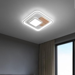 Tre Dimbar Moderne, Samtidskunstnerisk Nordisk Stil Firkantet Innfelt Taklampe Med Fjernkontroll Kan Også Brukes Som Vegglampe