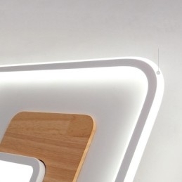 Tre Dimbar Moderne, Samtidskunstnerisk Nordisk Stil Firkantet Innfelt Taklampe Med Fjernkontroll Kan Også Brukes Som Vegglampe