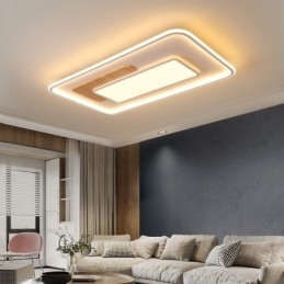 Tre Dimbar Moderne Samtidskunstnerisk Nordisk Stil Rektangulær Innfelt Taklampe Med Fjernkontroll Kan Også Brukes Som Vegglampe