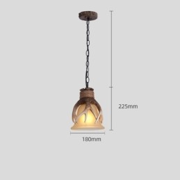 Rustikk, Kunstnerisk Retro Antikk Pendellampe Med Glassskjerm, Én Lyskilde