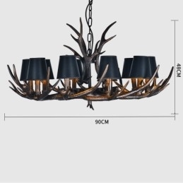 Retro Antler Antikk Lysekrone Med Skjermer