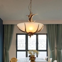 Rustikk, Kunstnerisk Retro Antikk Pendellampe Med Glassskjerm, Én Lyskilde