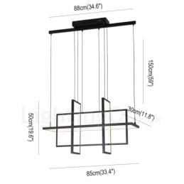 Dimmbar Pendellampe Moderne Design Fire Rektangler