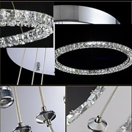 Krystall Pendellampe Moderne Enkel D40Cm Tre Sider K9 Krystall Innendørs Taklamper Lampearmaturer