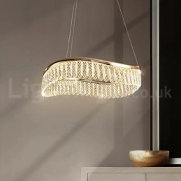 Firkantet Krystall Pendellampe 1/2 Ringer K9 Krystall Innendørs Taklampe
