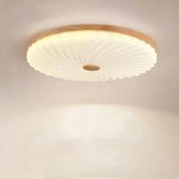Nordisk Rund, Enkel, Moderne, Heltre Taklampe I Innfelt Tre
