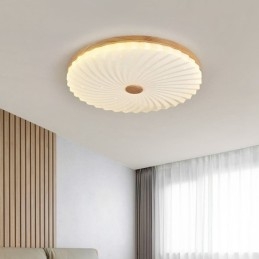 Nordisk Rund, Enkel, Moderne, Heltre Taklampe I Innfelt Tre