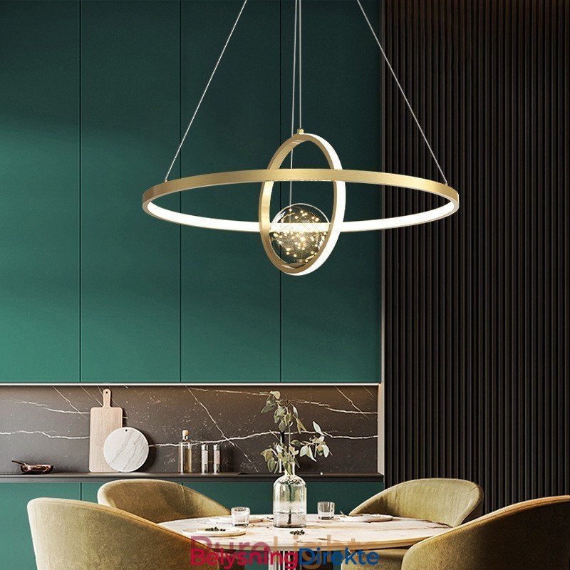 Nordisk Moderne Gullsirkel Pendellampe