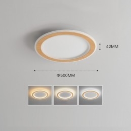 Rund, Moderne, Innfelt Taklampe I Tre, Innendørsbelysning