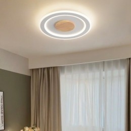 Rund, Moderne, Innfelt Taklampe I Tre, Innendørsbelysning