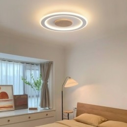 Rund, Moderne, Innfelt Taklampe I Tre, Innendørsbelysning