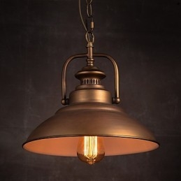 Retro Pendellampe Med Paraplyskjerm I Metall I Gammel Fabrikkstil