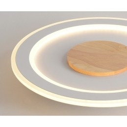Rund, Moderne, Innfelt Taklampe I Tre, Innendørsbelysning