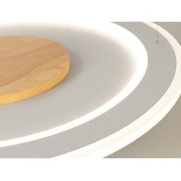 Rund, Moderne, Innfelt Taklampe I Tre, Innendørsbelysning