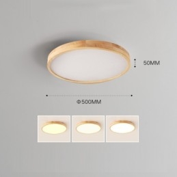 Rund, Moderne, Innfelt Taklampe I Tre, Innendørsbelysning