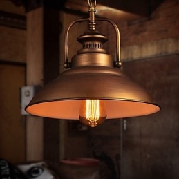 Retro Pendellampe Med Paraplyskjerm I Metall I Gammel Fabrikkstil