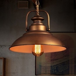Retro Pendellampe Med Paraplyskjerm I Metall I Gammel Fabrikkstil