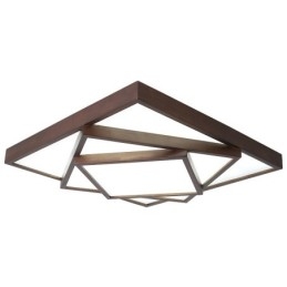3-Etasjers Firkantet Sort Valnøttre Moderne Samtidskunst Nordisk Stil Innfelt Tre Taklampe Kan Også Brukes Som Vegglampe