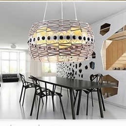 Kunstlampe I Rotting Pendellampe Håndvevd