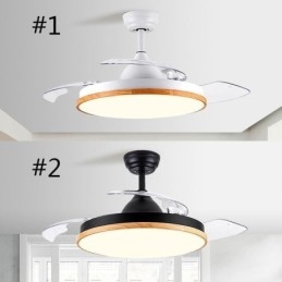 Moderne Inverter Takviftelampe Fjernkontroll Taklampe Trifarget Dimming