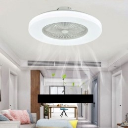 Vifte I Taklampe Med Trikromatisk Dimming Og 3-Trinns Fjernkontroll