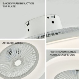 Vifte I Taklampe Med Trikromatisk Dimming Og Fjernkontroll, 3 Hastigheter