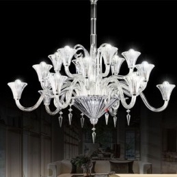 Europeisk Krystalllysekrone Dekorasjonstaklampe Med 18 Lys