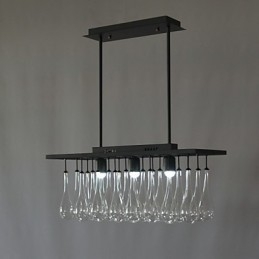 Moderne Samtidskrystallmaleri Metalllysekrone