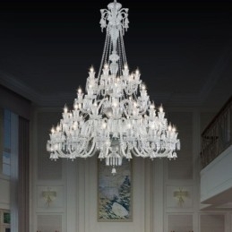 Europeisk Krystalllysekrone I Taklampe Med 48 Lys