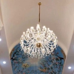 Europeisk Krystalllysekrone Med 32 Lys Luksuriøs Dekorasjonstaklampe