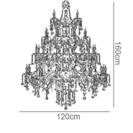 Europeisk Krystalllysekrone I Konjakkfarget Taklampe Med 40 Lys