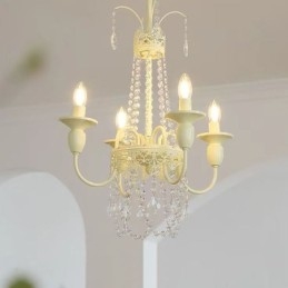 Nordisk Krystalllysekrone Malt Håndverkskrem Taklampe