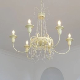 Nordisk Krystalllysekrone Malt Håndverkskrem Taklampe