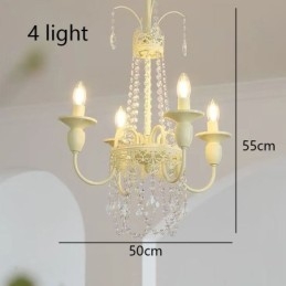 Nordisk Krystalllysekrone Malt Håndverkskrem Taklampe