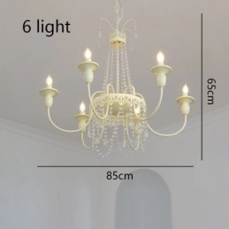 Nordisk Krystalllysekrone Malt Håndverkskrem Taklampe