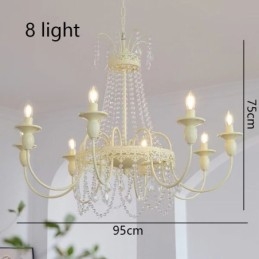 Nordisk Krystalllysekrone Malt Håndverkskrem Taklampe
