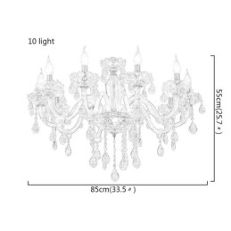 Elegant Krystalllysekrone I Europeisk Stil Med Glassanhengslampe