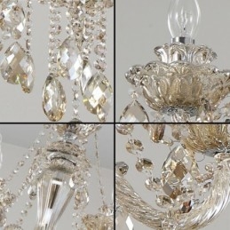 Krystalllysekrone I Konjakkfarget Taklampe I Luksuriøs Europeisk Stil