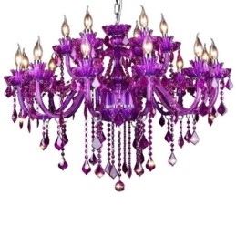 Elegant Lilla Krystall Taklampe Europeisk Lysekrone